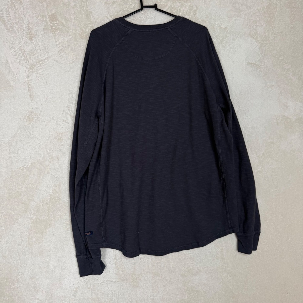 Good Man Brand Mens XXL Charcoal Gray Slub Knit Cotton Henley Long Sleeve Shirt - Picture 2 of 7